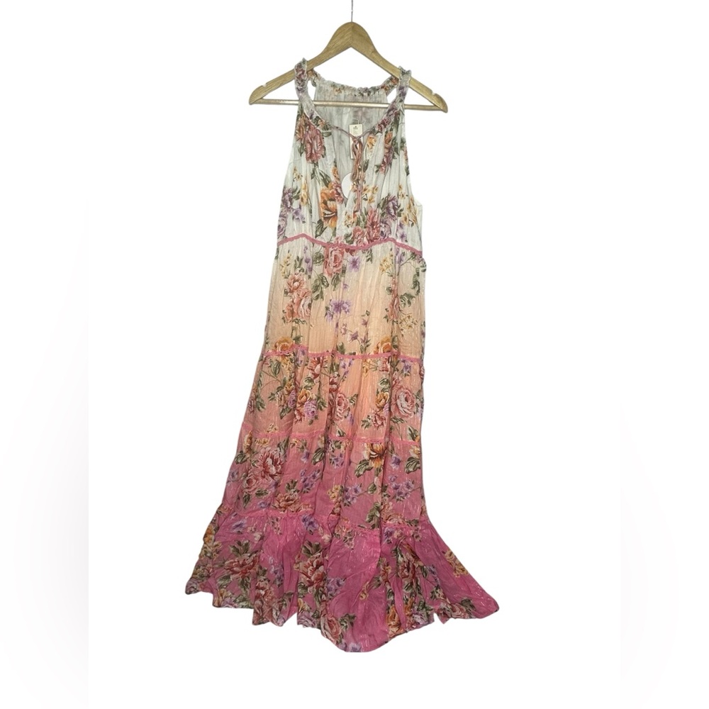 NWT Anthropologie x PQ Swim Tiered Ruffle Floral Maxi Dress XSP - Picture 3 of 13
